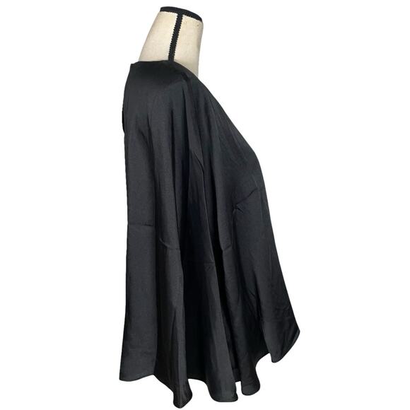 NEW TUCKERNUCK Black Satin Twill Selma Cape Blouse   Size: M - Picture 6 of 8